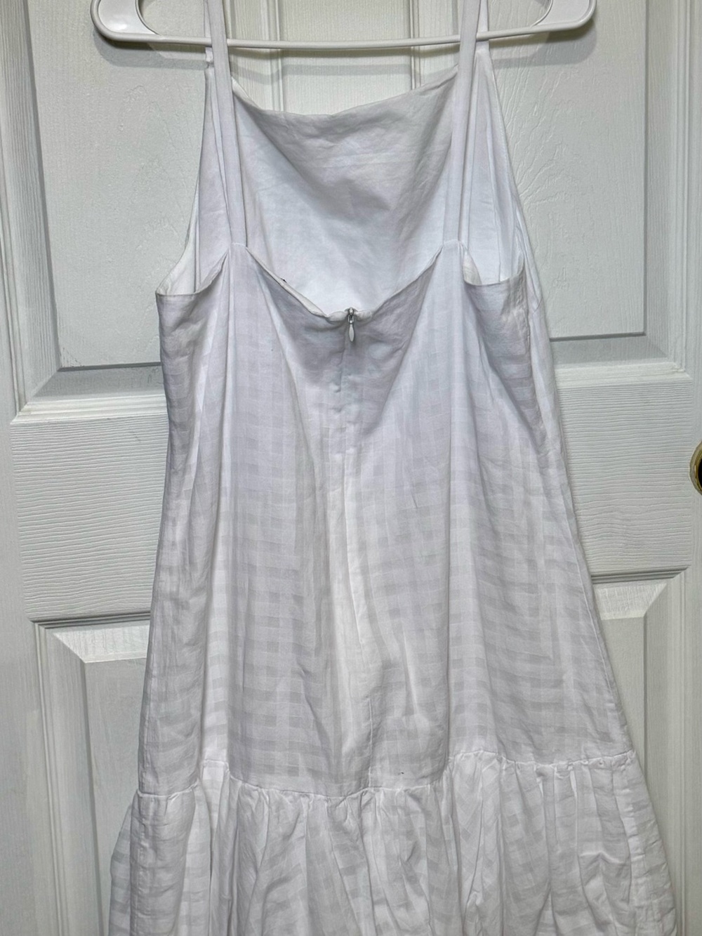 Trina Turk Cherish Dress White Bubble-Hem Mini Dress with Spaghetti Straps - Picture 7 of 7